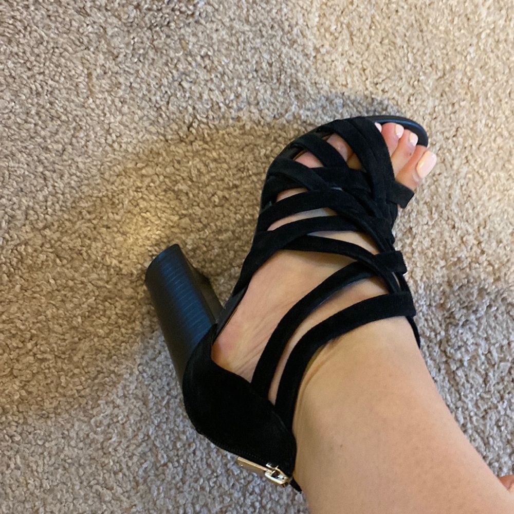Sam Edelman suede block high heels